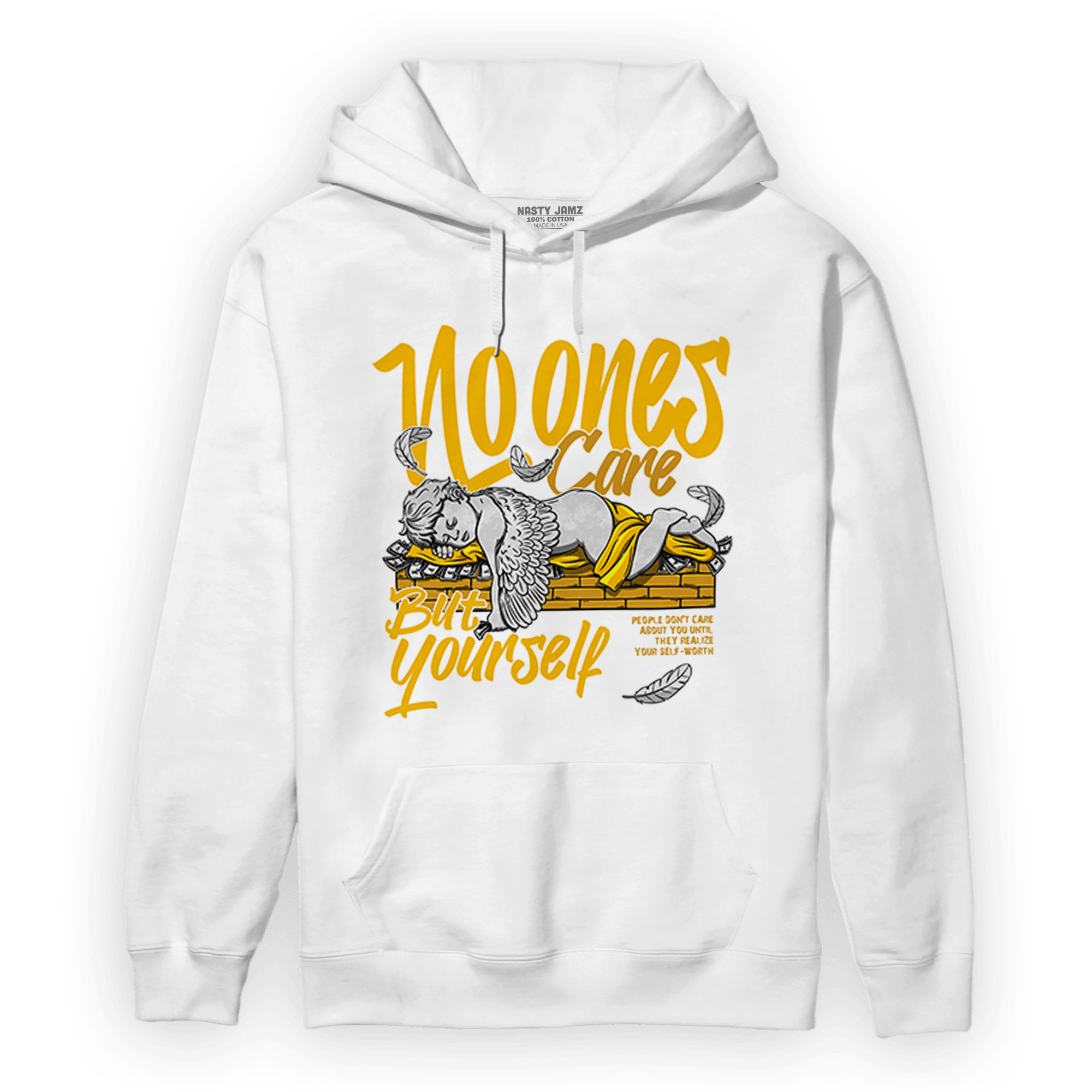 Yellow Ochre 1s Hoodie Match No Ones Care - NastyJamz