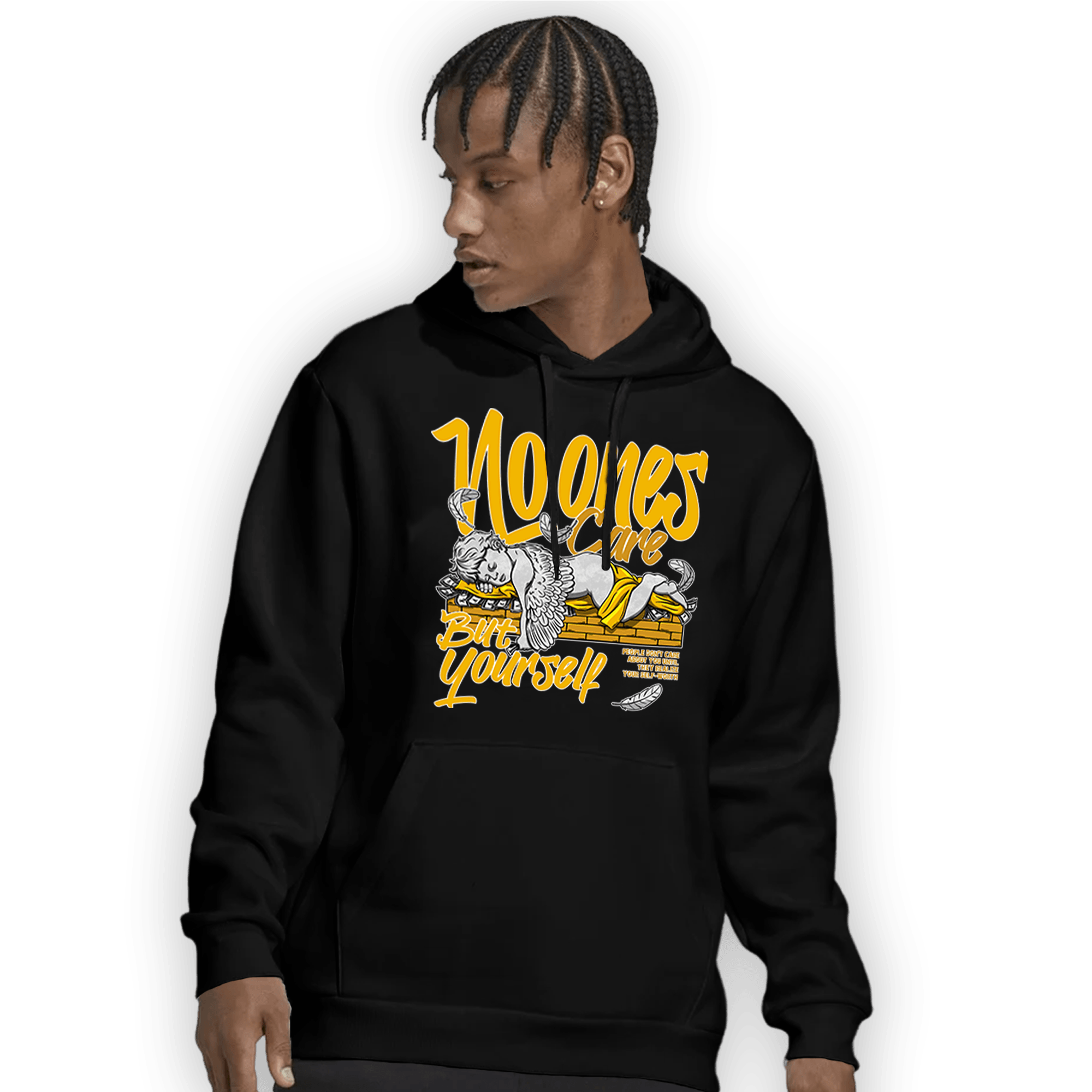 Yellow Ochre 1s Hoodie Match No Ones Care - NastyJamz
