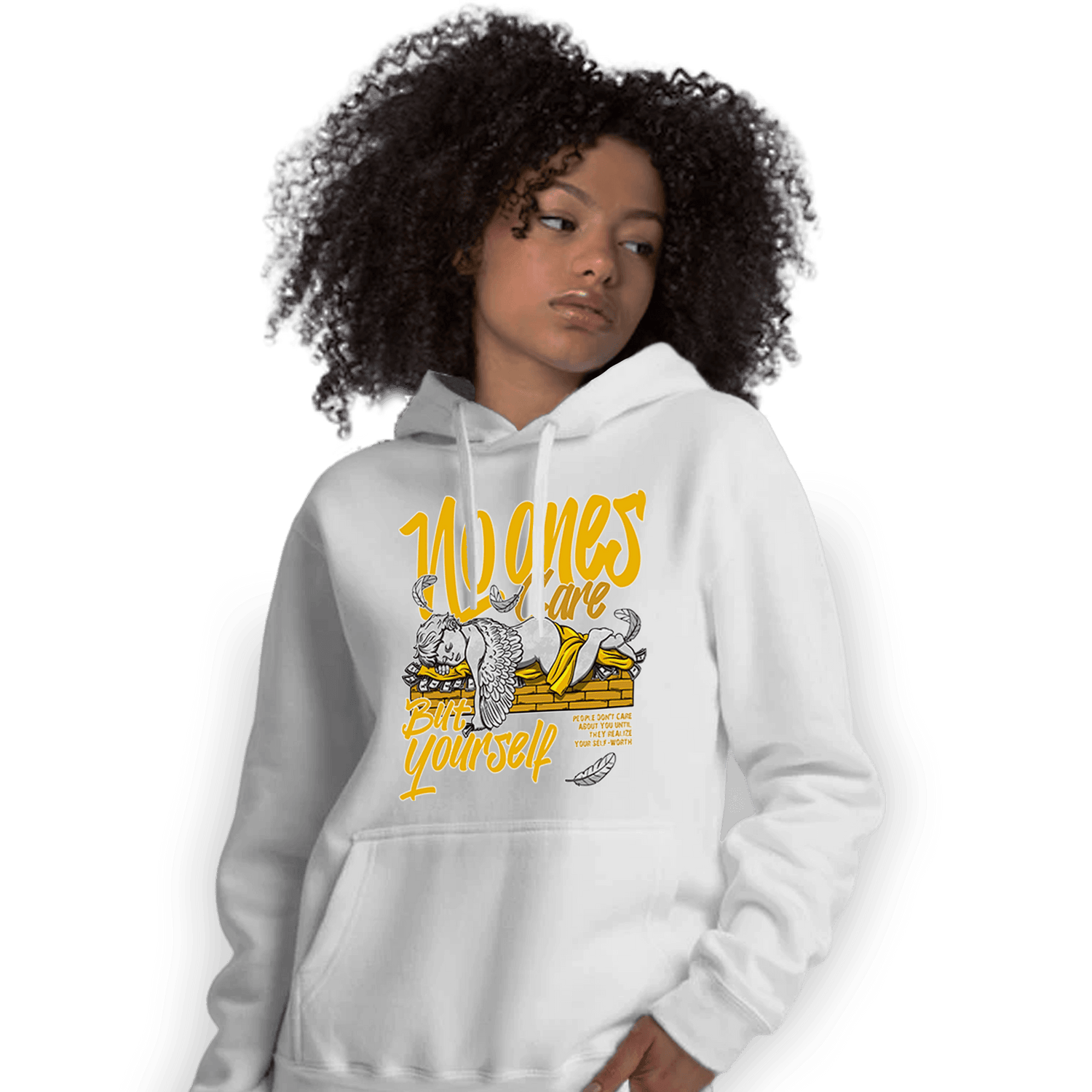 Yellow Ochre 1s Hoodie Match No Ones Care - NastyJamz