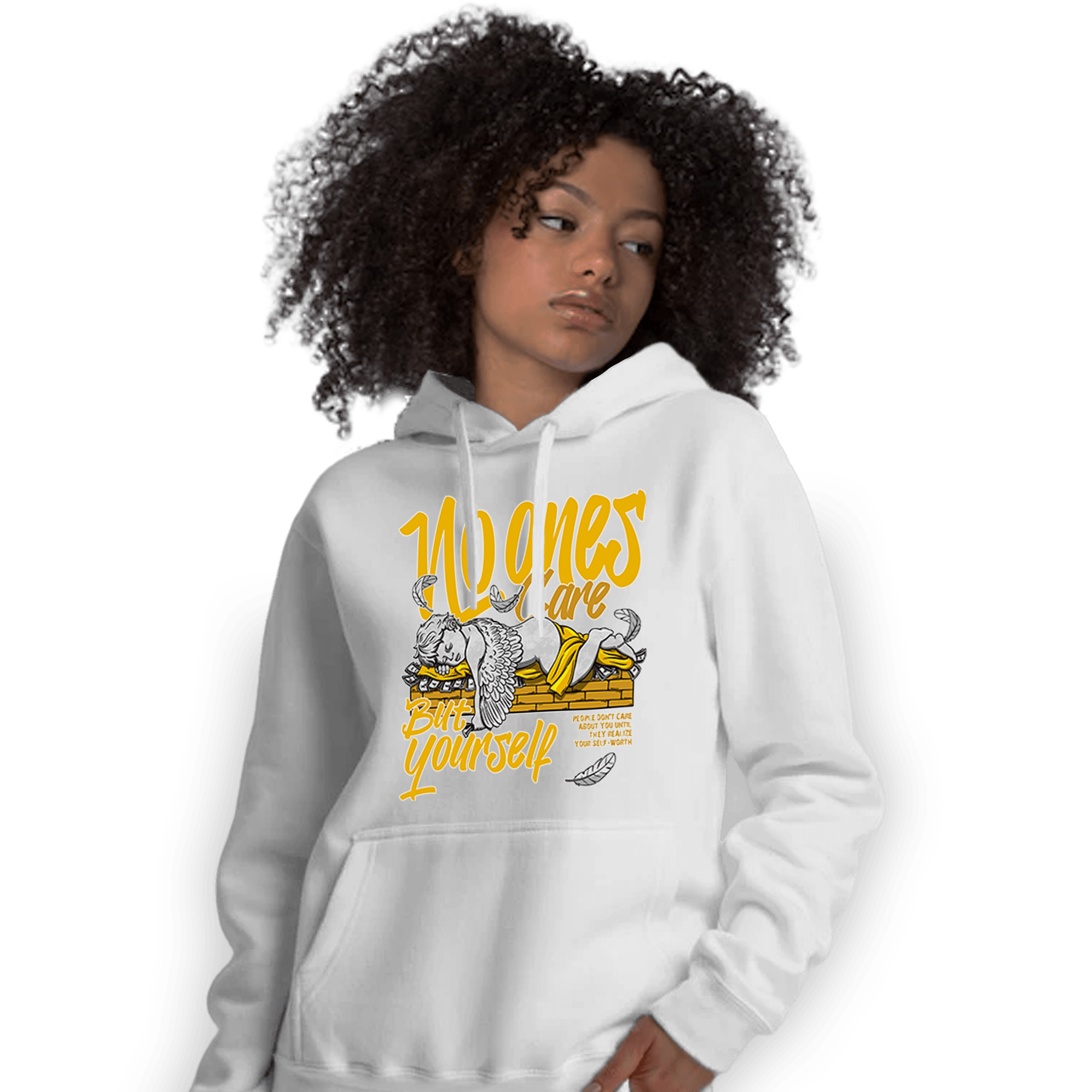 Yellow Ochre 1s Hoodie Match No Ones Care - NastyJamz