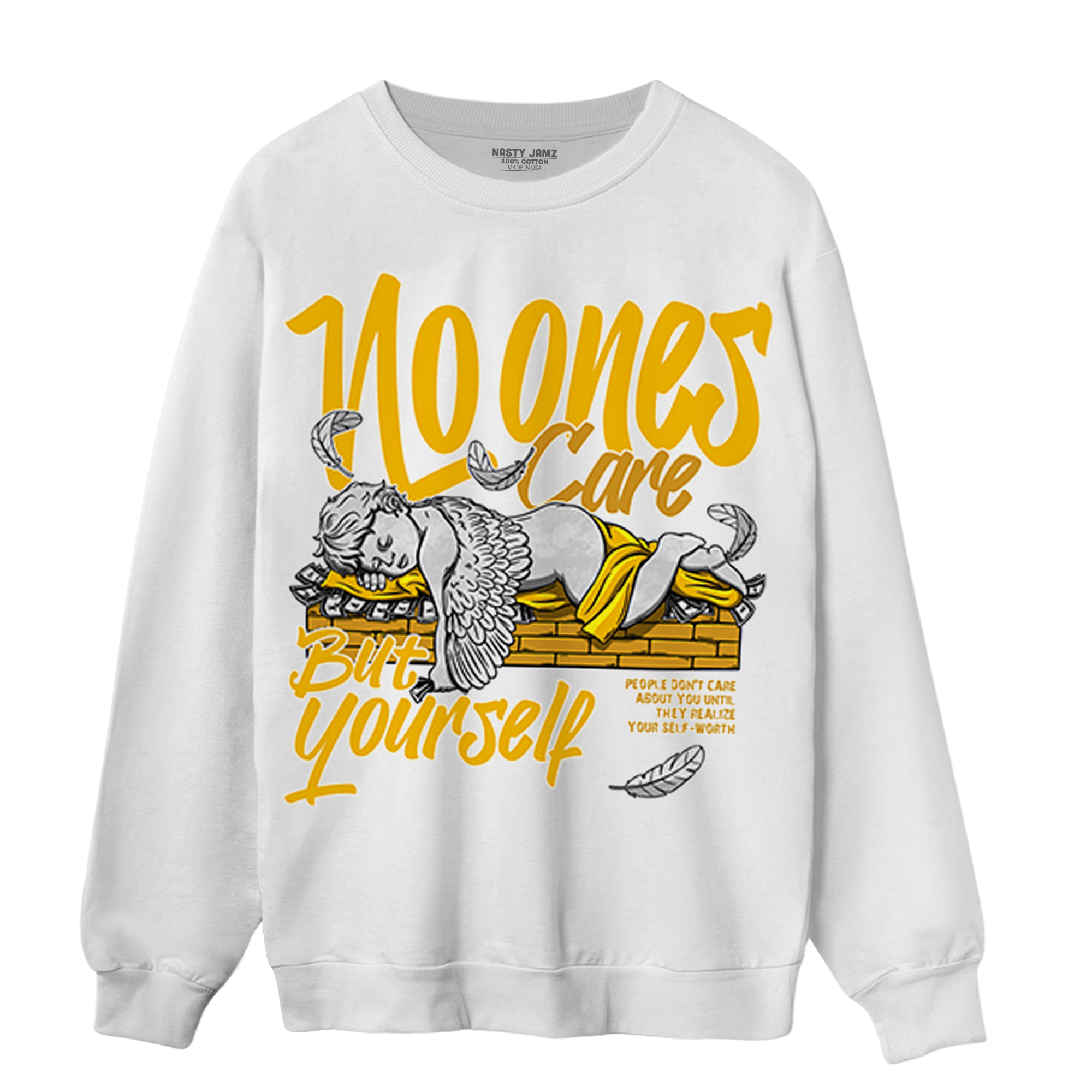 Yellow Ochre 1s Sweatshirt Match No Ones Care - NastyJamz