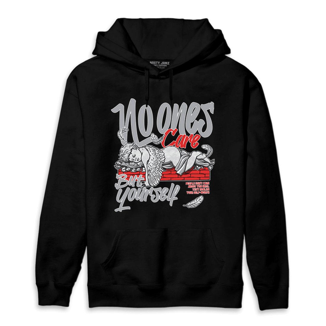 Bred Reimagined 4s Hoodie Match No Ones Care - NastyJamz