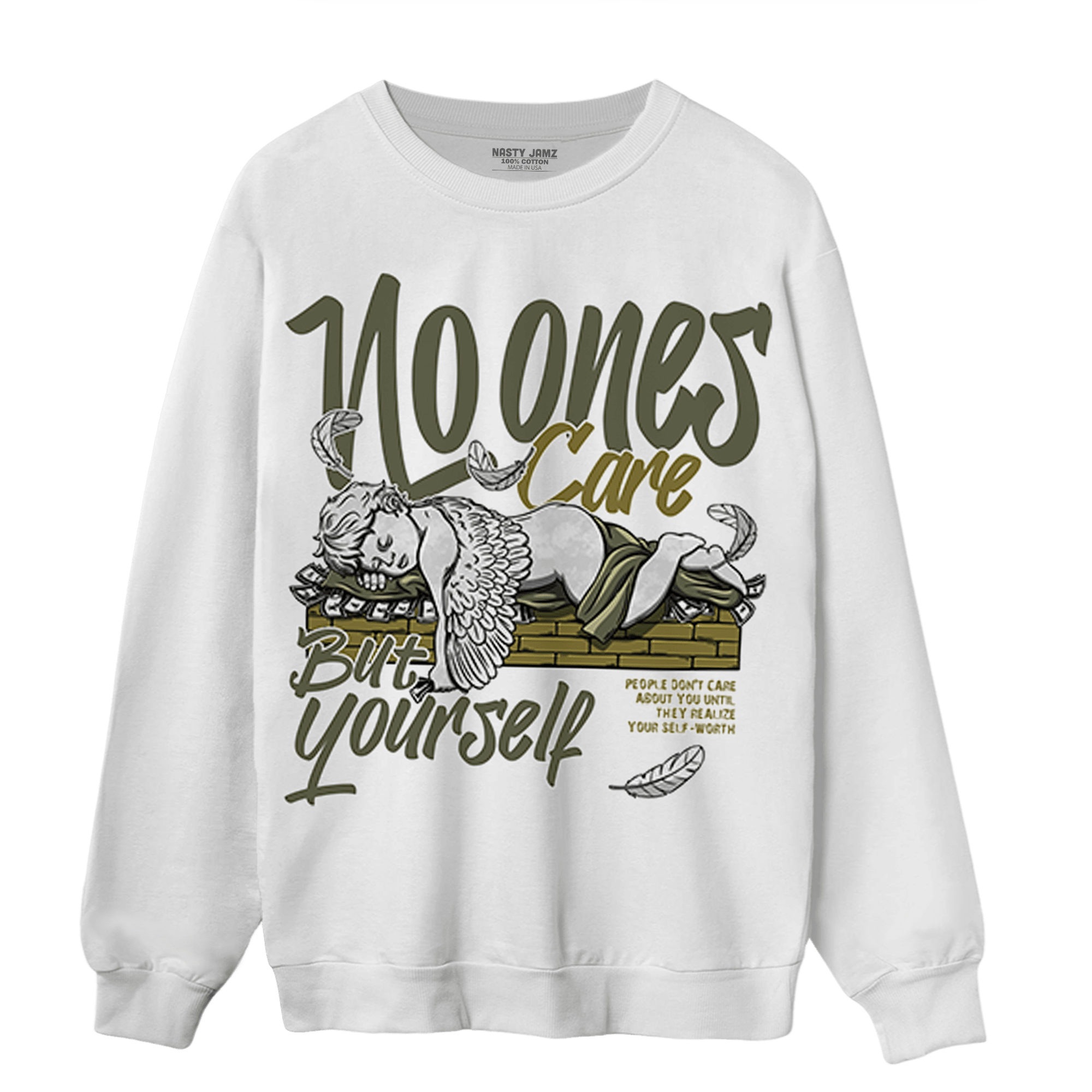 SE Craft Medium Olive 4s Sweatshirt Match No Ones Care - NastyJamz