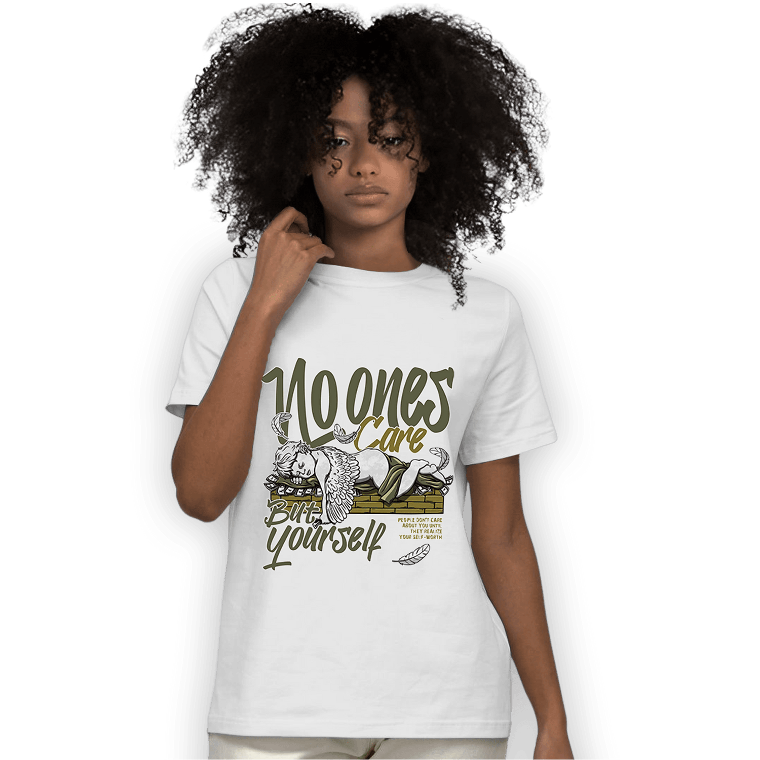 SE Craft Medium Olive 4s T Shirt Match No Ones Care - NastyJamz