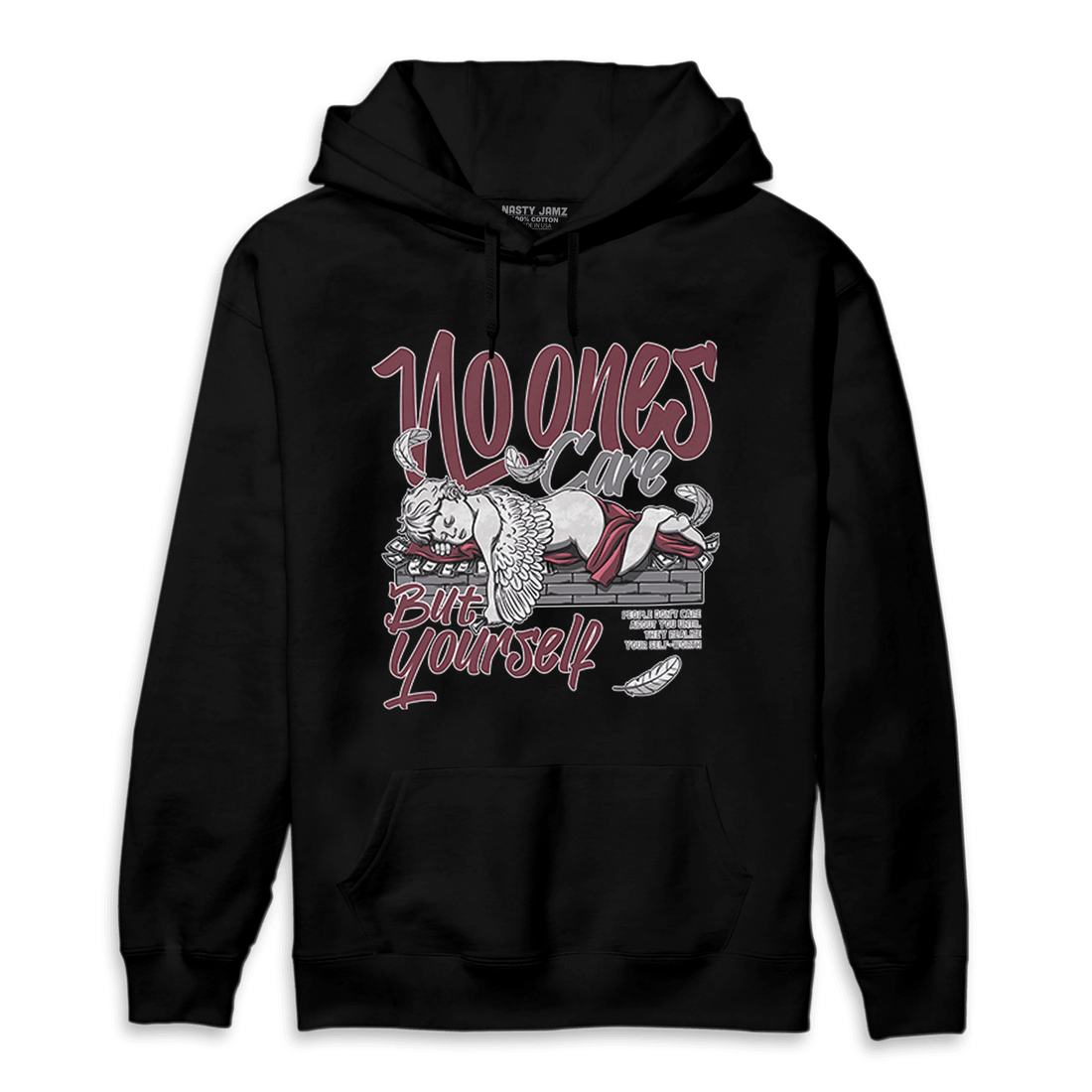 Burgundy 5s Hoodie Match No Ones Care - NastyJamz