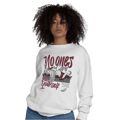 Burgundy 5s Sweatshirt Match No Ones Care - NastyJamz