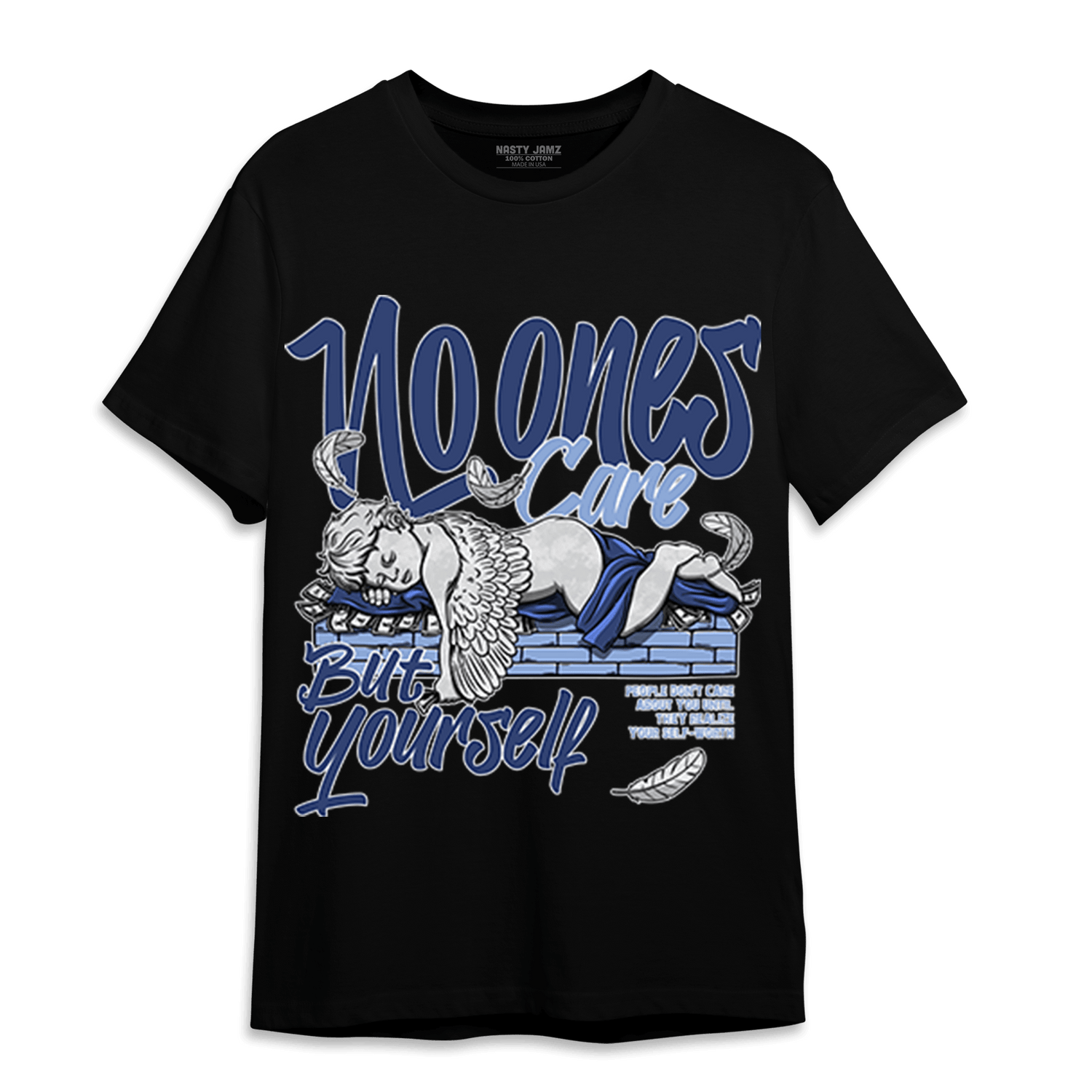 Midnight Navy 5s T Shirt Match No Ones Care - NastyJamz