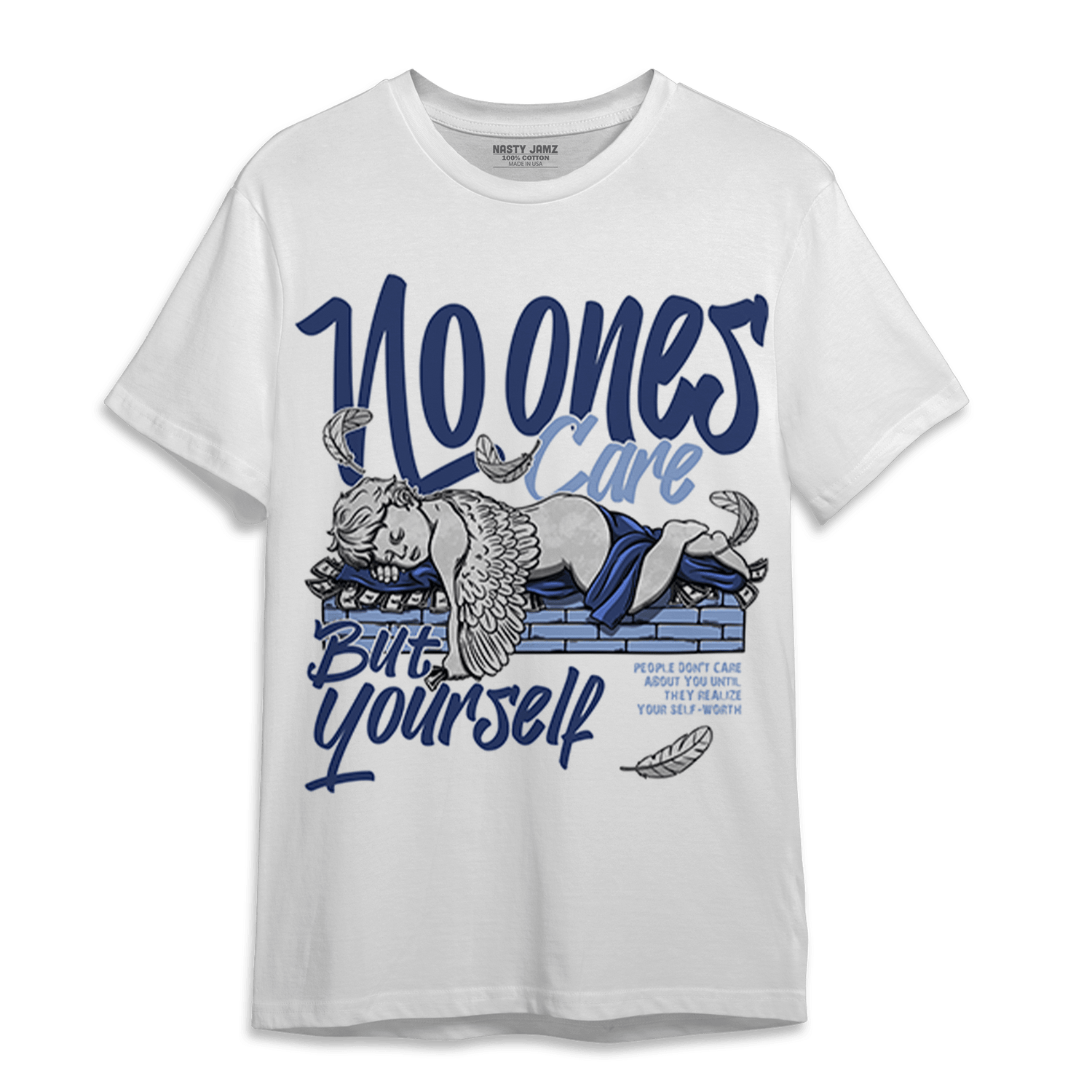Midnight Navy 5s T Shirt Match No Ones Care - NastyJamz