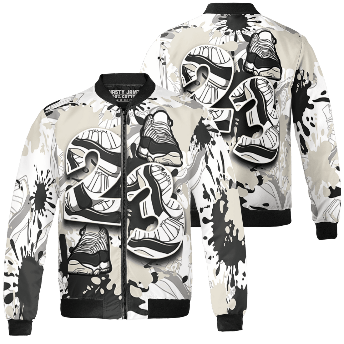 Gratitude 11s Jacket Match Number 23 Paint Too Many Sneakers - NastyJamz