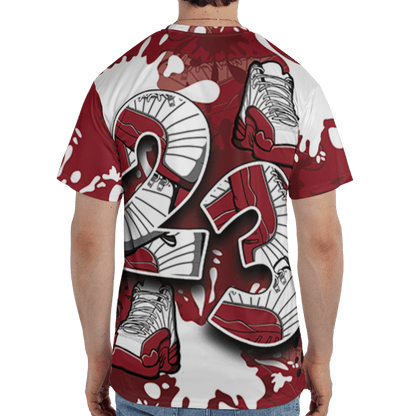 Cherry 12s T Shirt Match Number 23 Paint Too Many Sneakers - NastyJamz