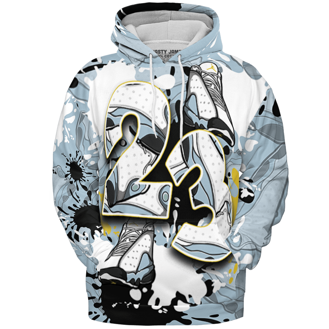 Blue Grey 13s Hoodie Match Number 23 Paint Too Many Sneakers - NastyJamz