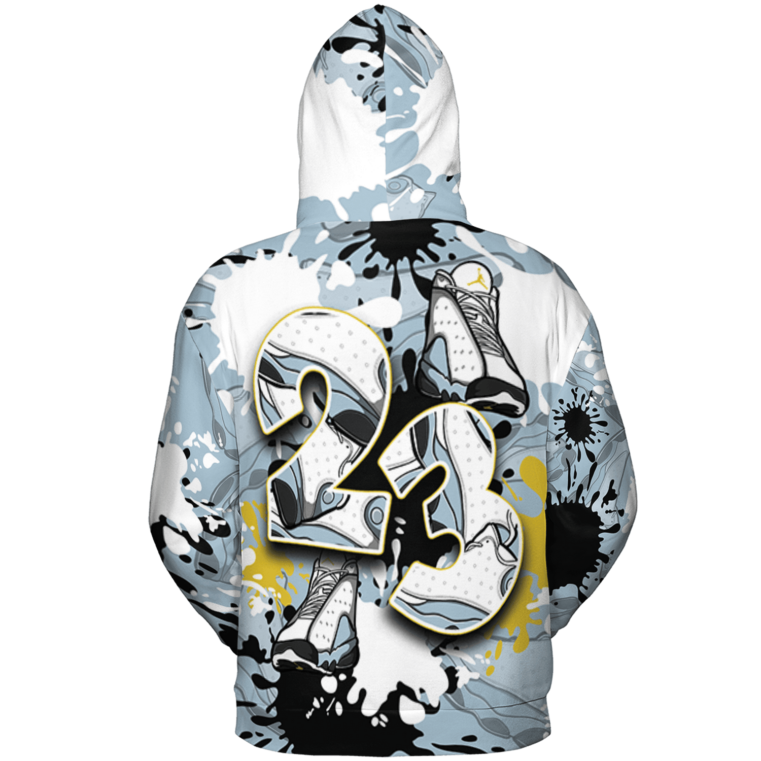 Blue Grey 13s Hoodie Match Number 23 Paint Too Many Sneakers - NastyJamz