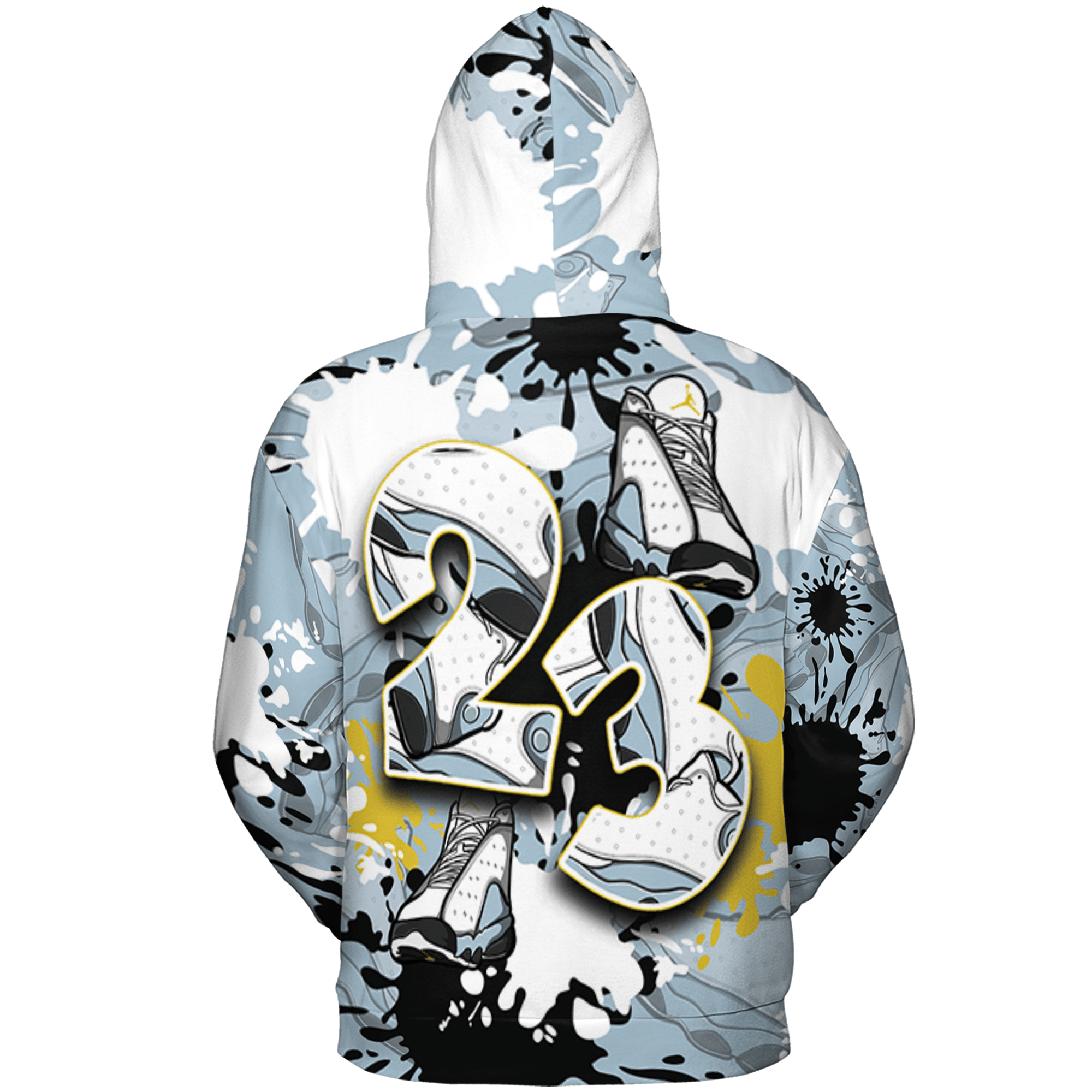 Blue Grey 13s Hoodie Match Number 23 Paint Too Many Sneakers - NastyJamz
