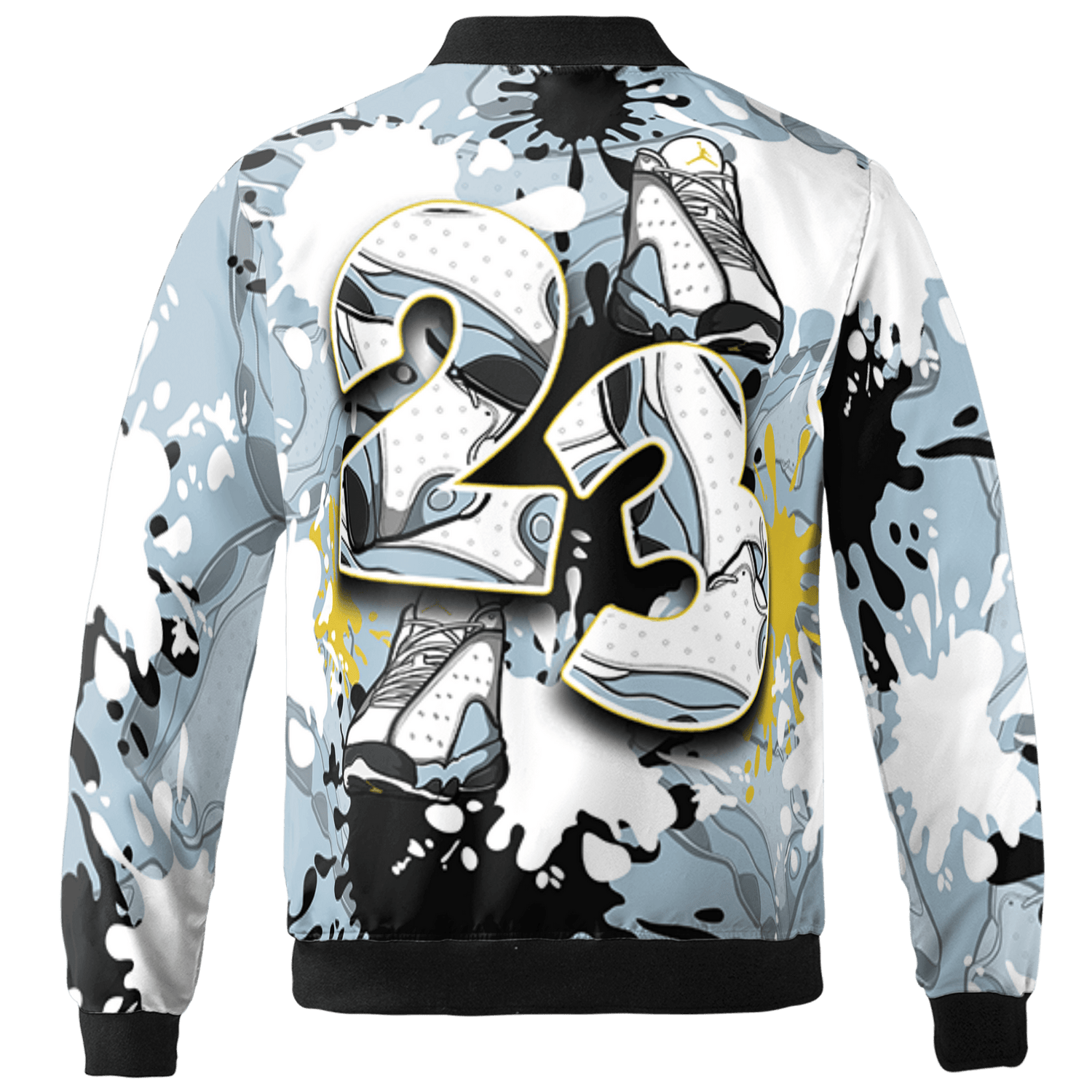 Blue Grey 13s Jacket Match Number 23 Paint Too Many Sneakers - NastyJamz