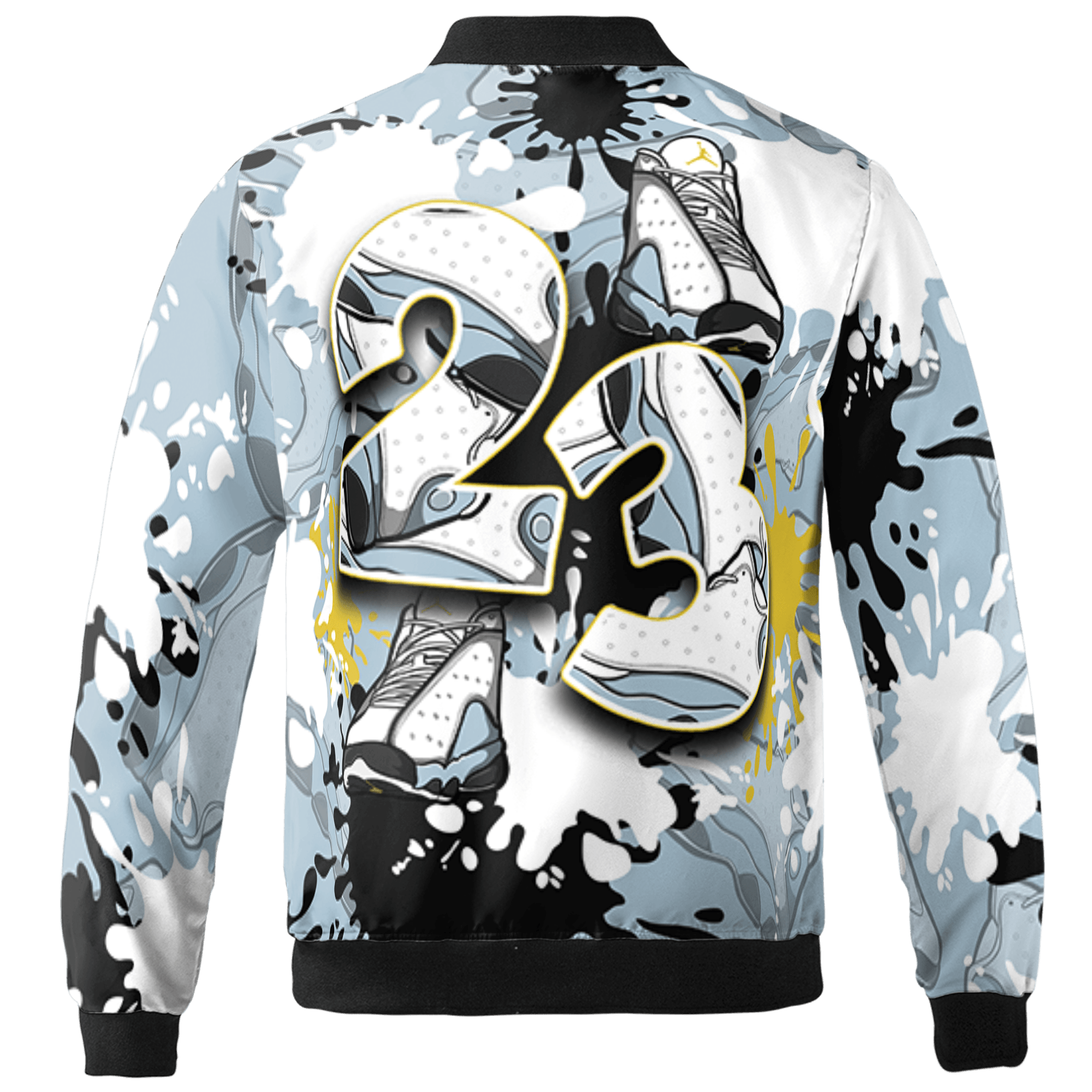 Blue Grey 13s Jacket Match Number 23 Paint Too Many Sneakers - NastyJamz