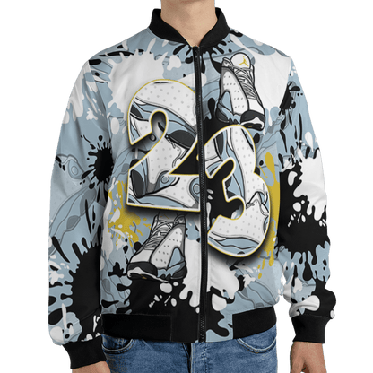 Blue Grey 13s Jacket Match Number 23 Paint Too Many Sneakers - NastyJamz