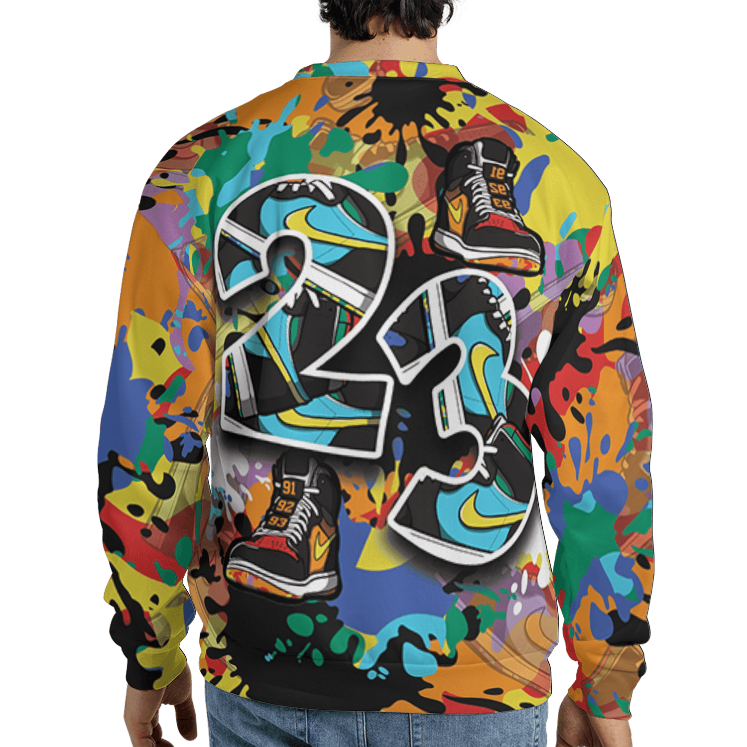 Mid GS Six Championships 1s Sweatshirt Match Number 23 Paint Too Many Sneakers - NastyJamz