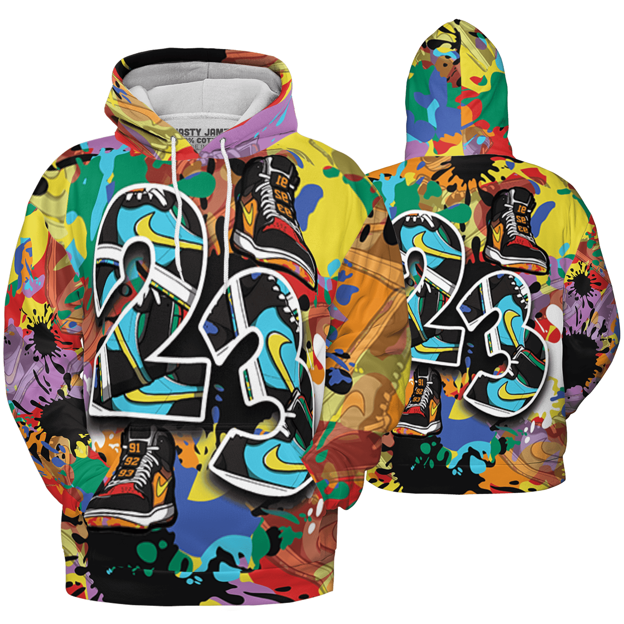 Mid GS Six Championships 1s Hoodie Match Number 23 Paint Too Many Sneakers - NastyJamz