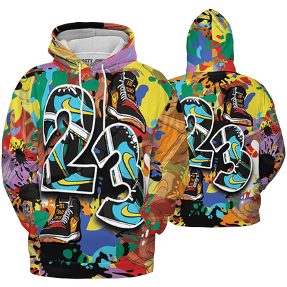 Mid GS Six Championships 1s Hoodie Match Number 23 Paint Too Many Sneakers - NastyJamz