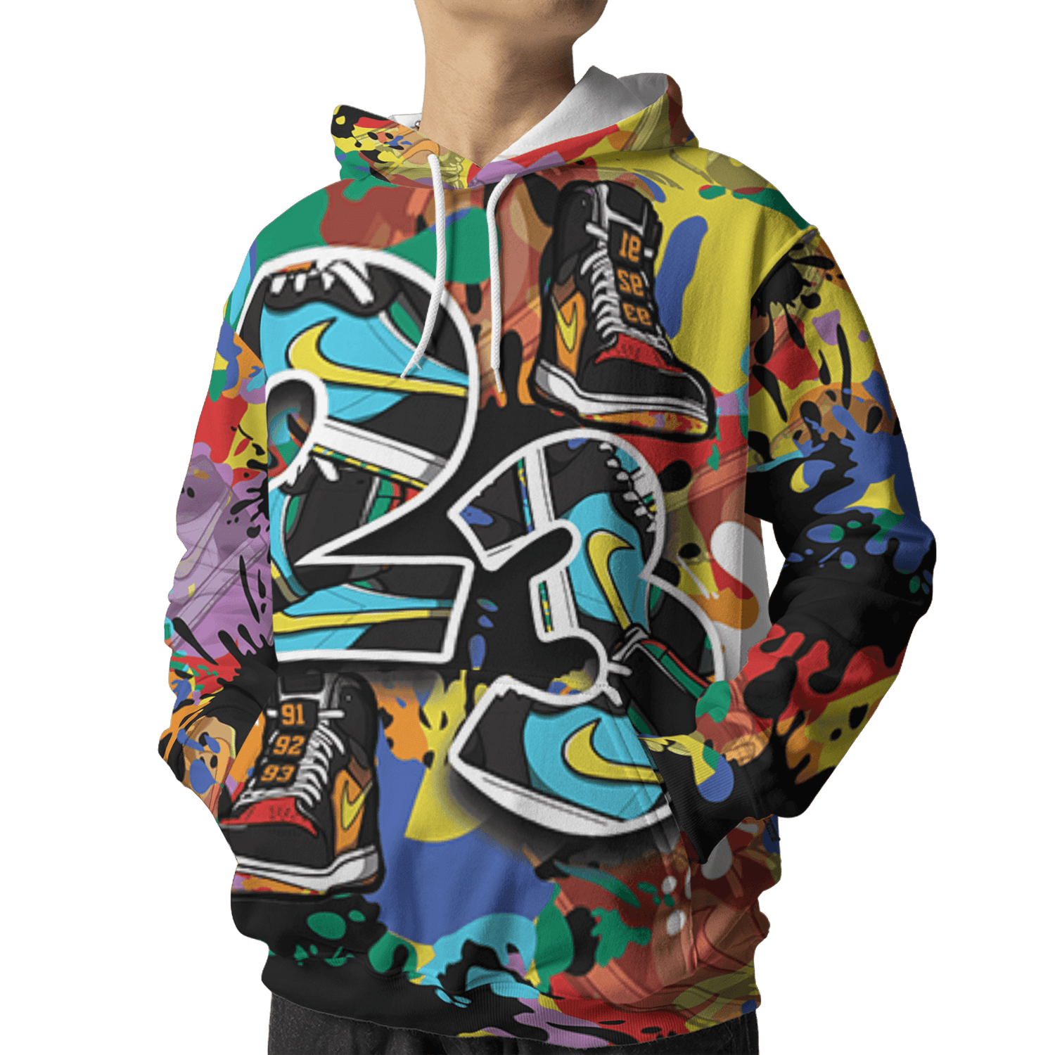 Mid GS Six Championships 1s Hoodie Match Number 23 Paint Too Many Sneakers - NastyJamz