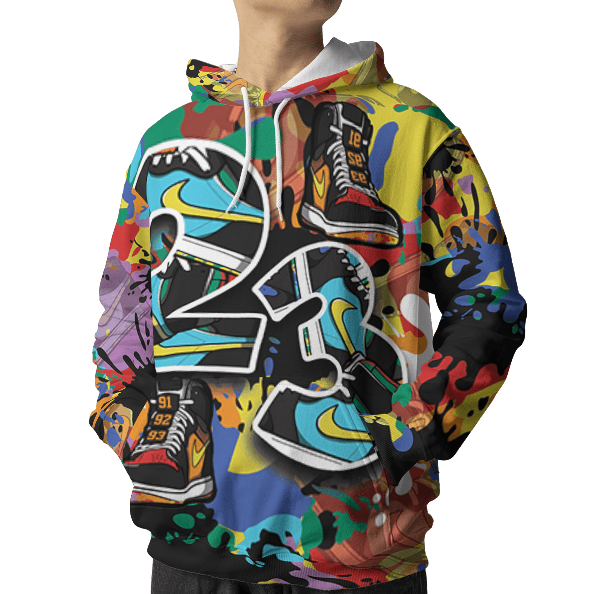 Mid GS Six Championships 1s Hoodie Match Number 23 Paint Too Many Sneakers - NastyJamz