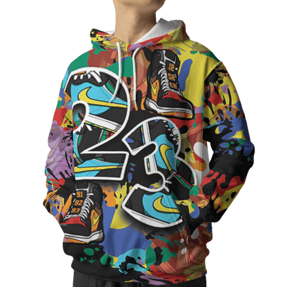 Mid GS Six Championships 1s Hoodie Match Number 23 Paint Too Many Sneakers - NastyJamz