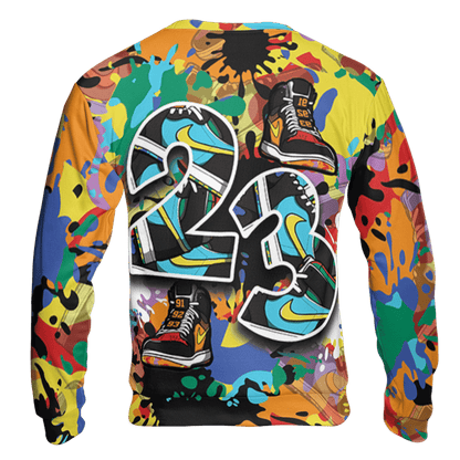Mid GS Six Championships 1s Sweatshirt Match Number 23 Paint Too Many Sneakers - NastyJamz