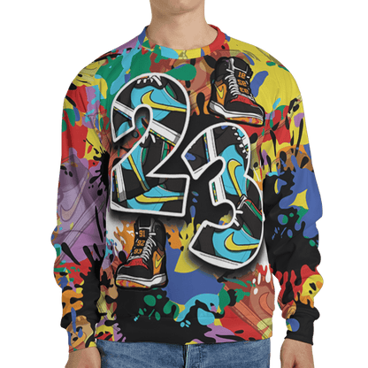 Mid GS Six Championships 1s Sweatshirt Match Number 23 Paint Too Many Sneakers - NastyJamz