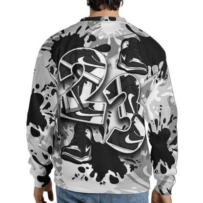 Retro High OG Black White 1s Sweatshirt Match Number 23 Paint Too Many Sneakers - NastyJamz