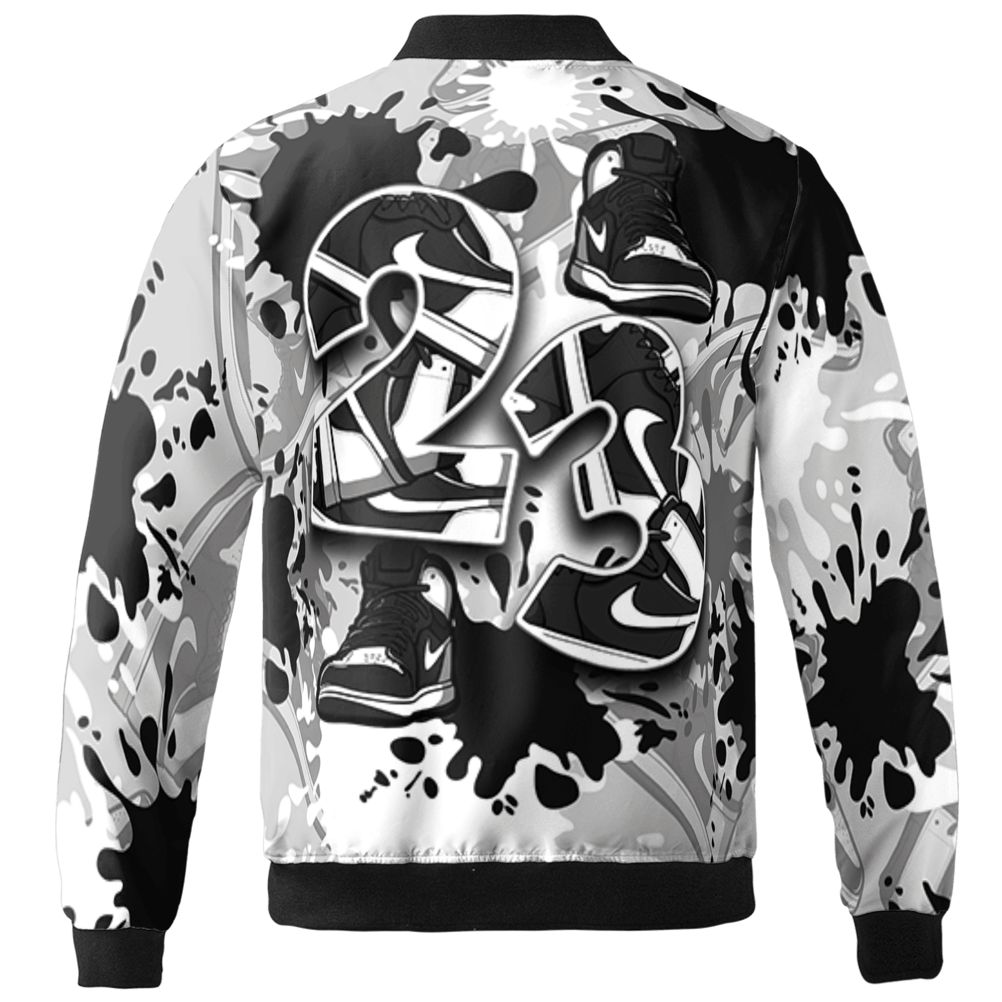 Retro High OG Black White 1s Jacket Match Number 23 Paint Too Many Sneakers - NastyJamz
