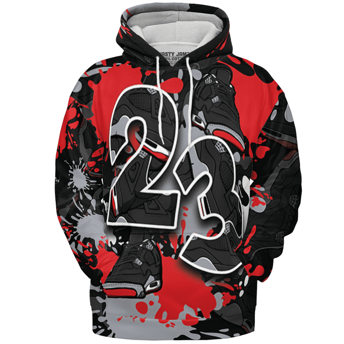 Bred Reimagined 4s Hoodie Match Number 23 Paint Too Many Sneakers - NastyJamz