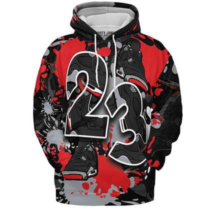 Bred Reimagined 4s Hoodie Match Number 23 Paint Too Many Sneakers - NastyJamz