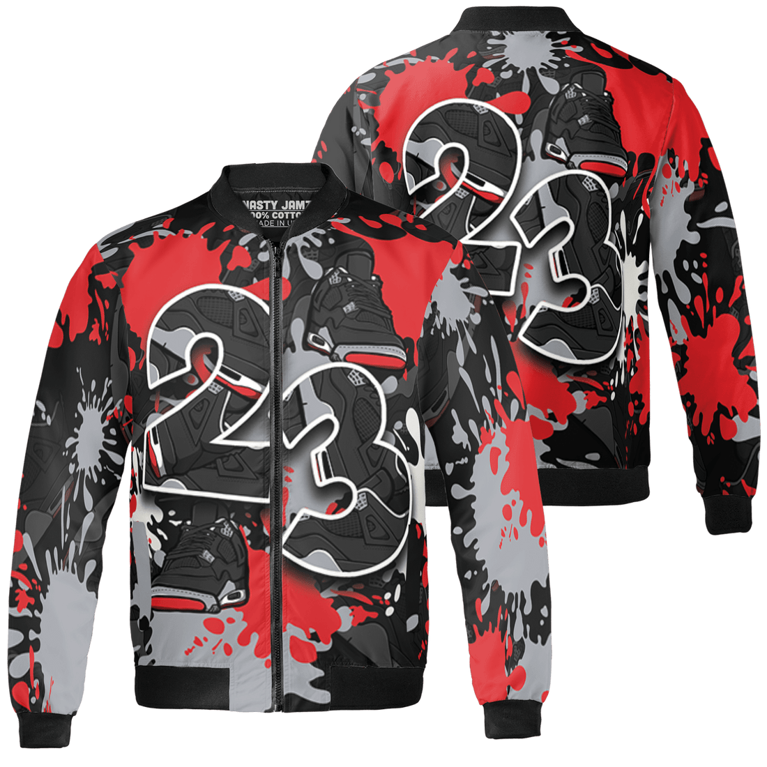 Bred Reimagined 4s Jacket Match Number 23 Paint Too Many Sneakers - NastyJamz