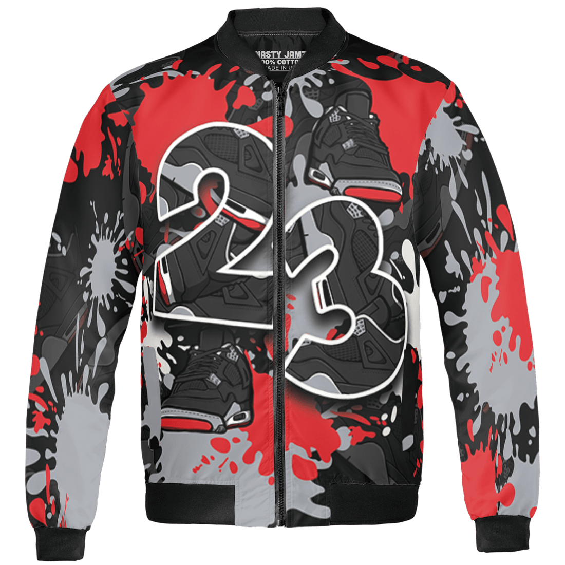Bred Reimagined 4s Jacket Match Number 23 Paint Too Many Sneakers - NastyJamz