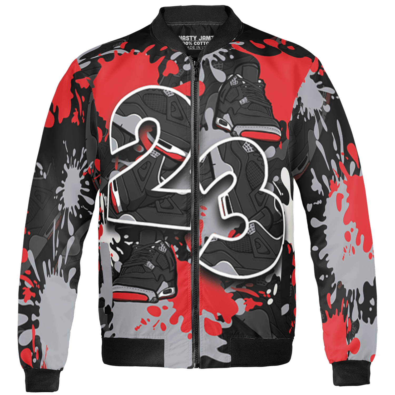 Bred Reimagined 4s Jacket Match Number 23 Paint Too Many Sneakers - NastyJamz