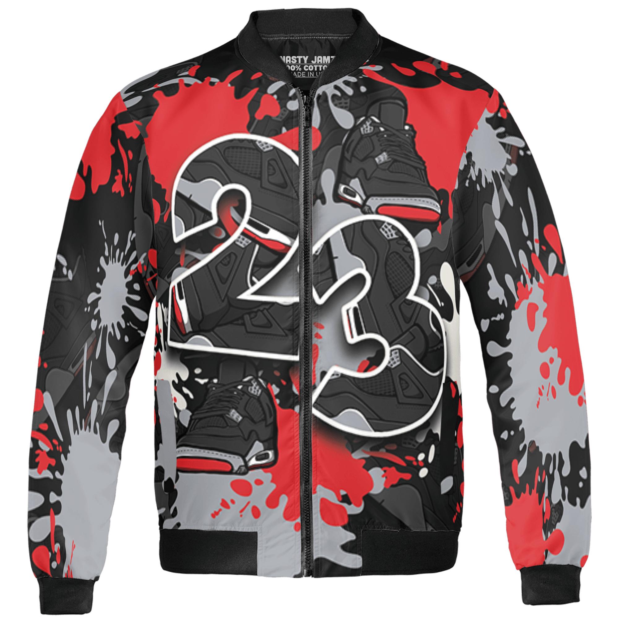 Bred Reimagined 4s Jacket Match Number 23 Paint Too Many Sneakers - NastyJamz