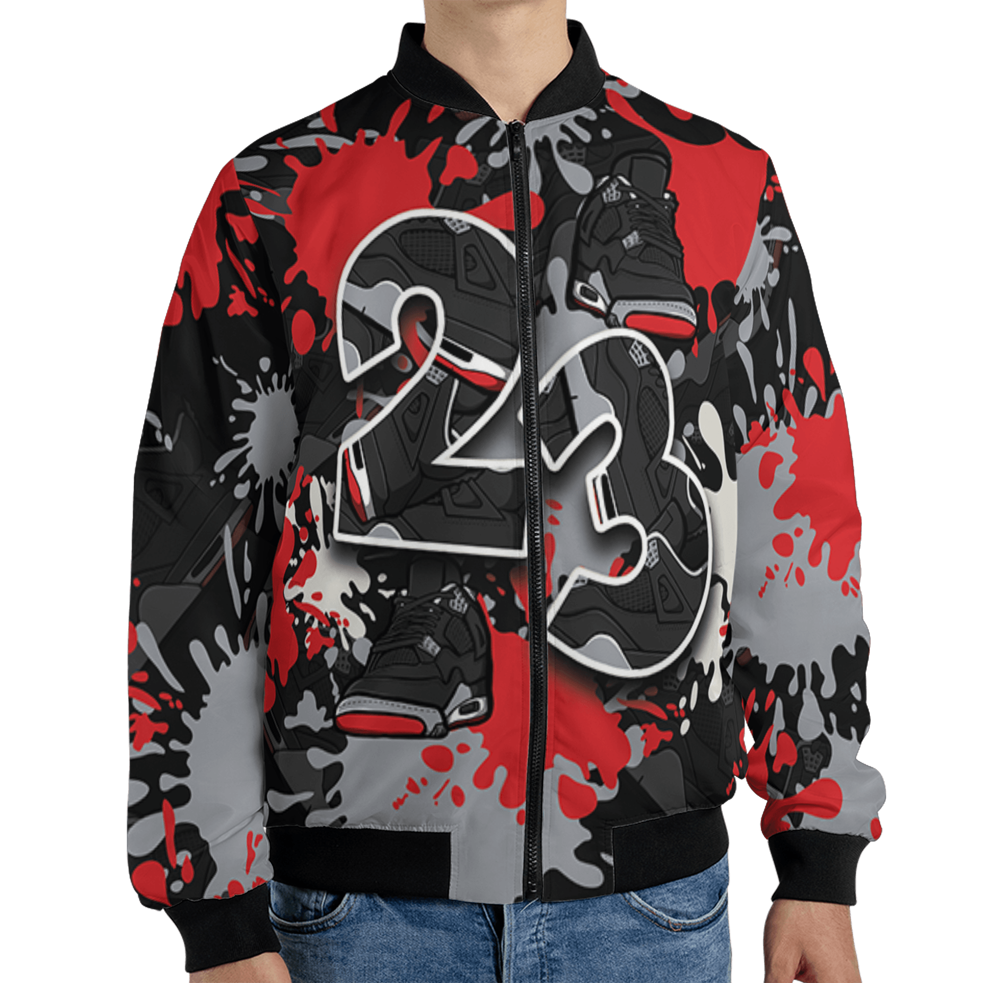 Bred Reimagined 4s Jacket Match Number 23 Paint Too Many Sneakers - NastyJamz
