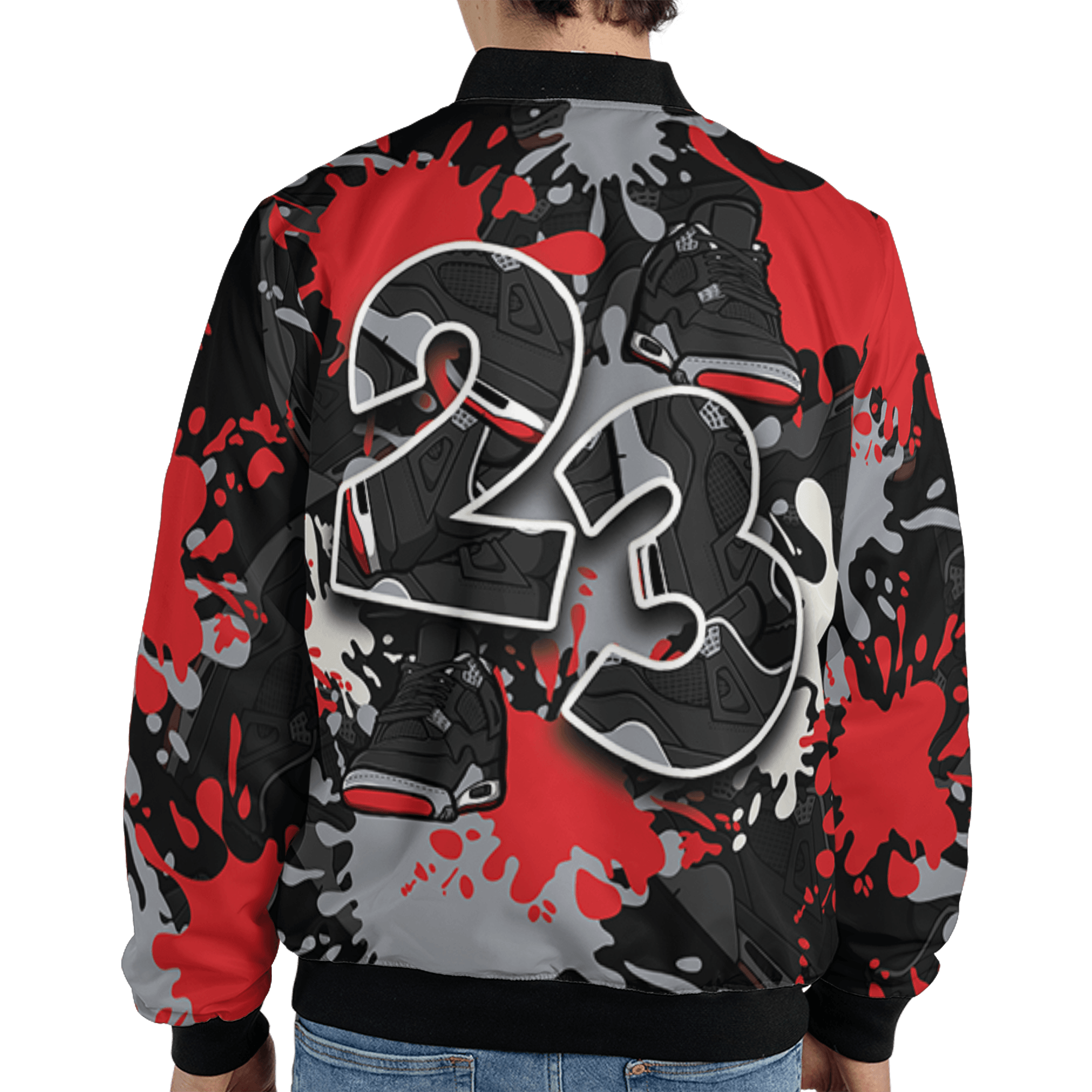 Bred Reimagined 4s Jacket Match Number 23 Paint Too Many Sneakers - NastyJamz