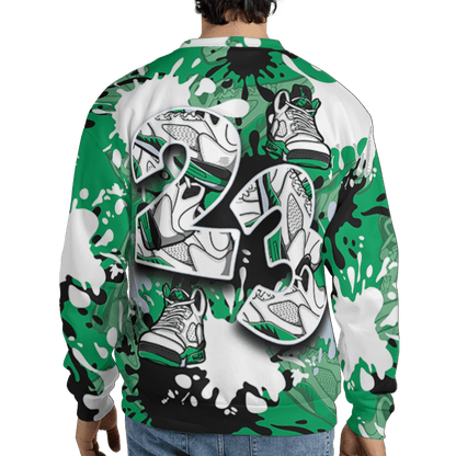 Lucky Green 5s Sweatshirt Match Number 23 Paint Too Many Sneakers - NastyJamz
