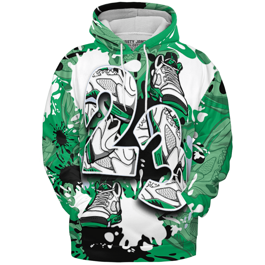 Lucky Green 5s Hoodie Match Number 23 Paint Too Many Sneakers - NastyJamz