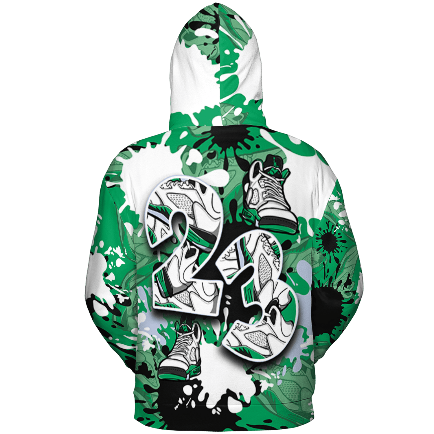 Lucky Green 5s Hoodie Match Number 23 Paint Too Many Sneakers - NastyJamz