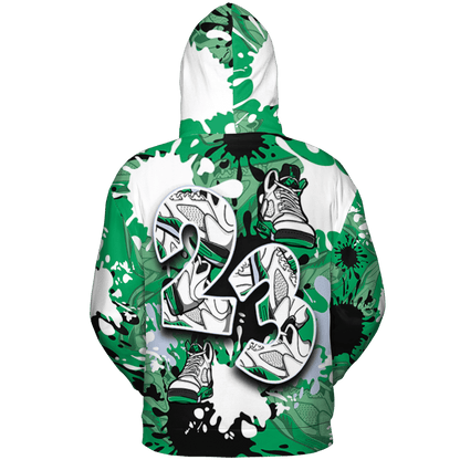 Lucky Green 5s Hoodie Match Number 23 Paint Too Many Sneakers - NastyJamz