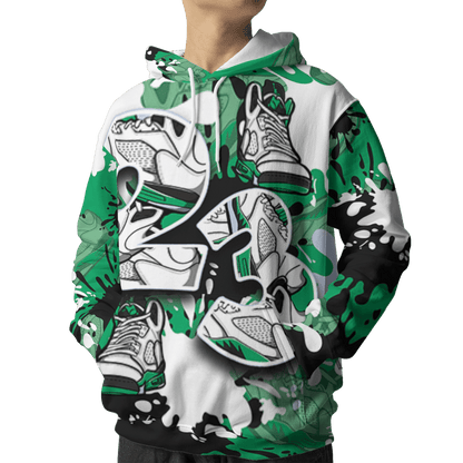 Lucky Green 5s Hoodie Match Number 23 Paint Too Many Sneakers - NastyJamz