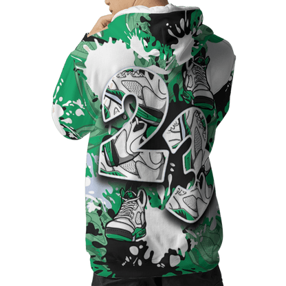 Lucky Green 5s Hoodie Match Number 23 Paint Too Many Sneakers - NastyJamz