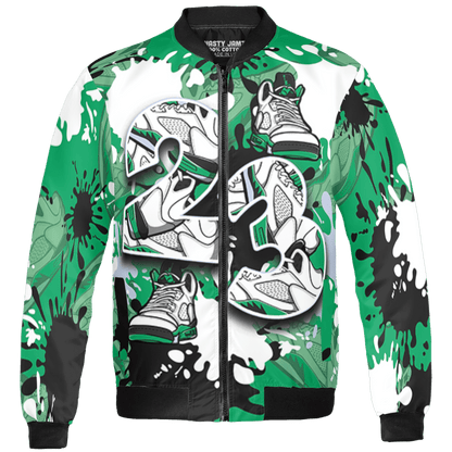 Lucky Green 5s Jacket Match Number 23 Paint Too Many Sneakers - NastyJamz