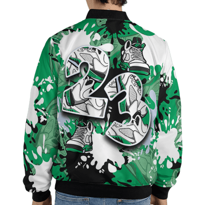 Lucky Green 5s Jacket Match Number 23 Paint Too Many Sneakers - NastyJamz