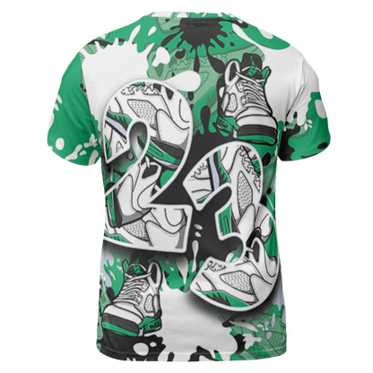 Lucky Green 5s T Shirt Match Number 23 Paint Too Many Sneakers - NastyJamz