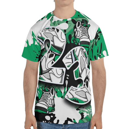 Lucky Green 5s T Shirt Match Number 23 Paint Too Many Sneakers - NastyJamz