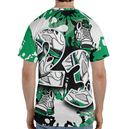Lucky Green 5s T Shirt Match Number 23 Paint Too Many Sneakers - NastyJamz