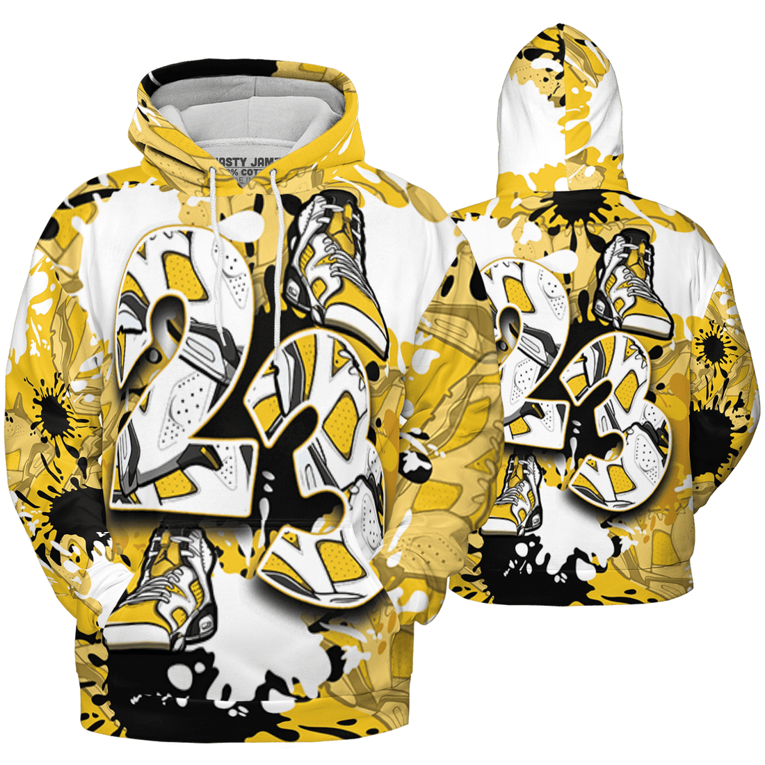 Yellow Ochre 6s Hoodie Match Number 23 Paint Too Many Sneakers - NastyJamz